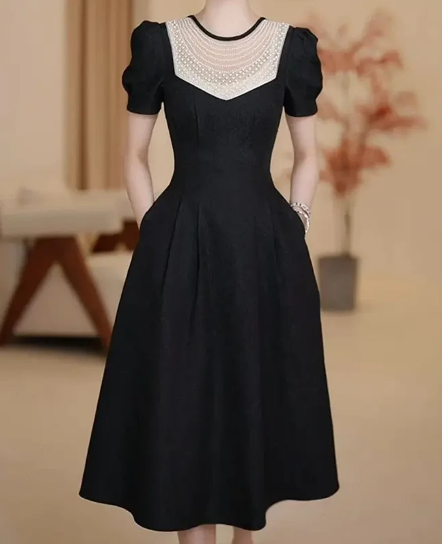 【主播身上同款】高端修身气质复古连衣裙01