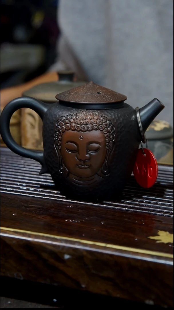 云南建水紫陶047   全手工彩填壶  160cc