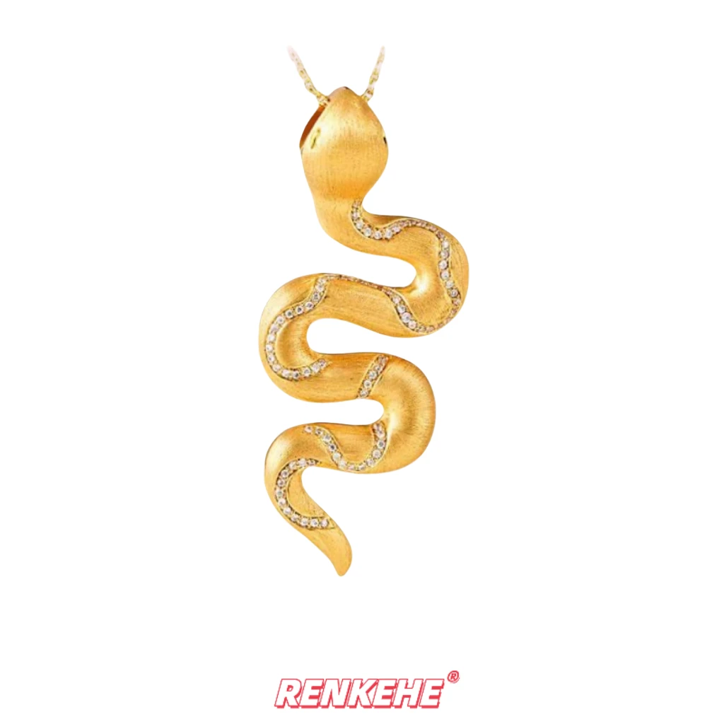 【工厂直出】足金999拉丝灵蛇吊坠带链FJ400