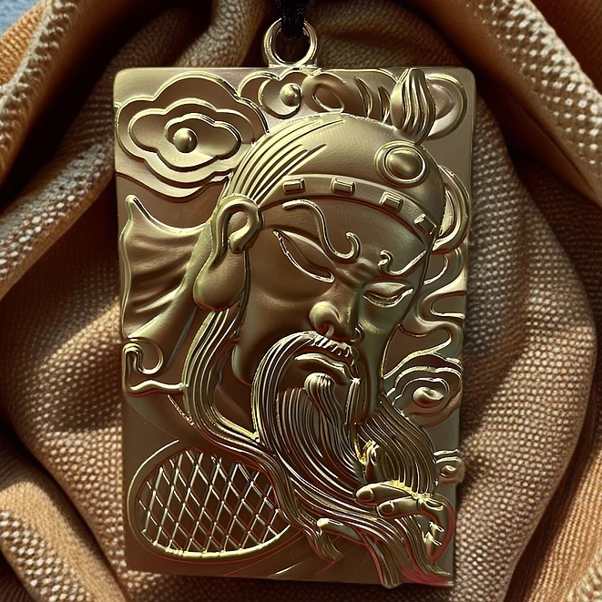 合金吊坠 关公吊牌忠义千秋关云长霸气男黑绳平安无事牌