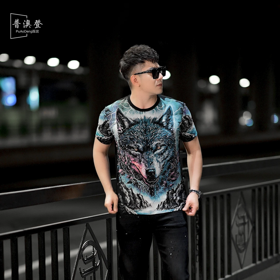 2025夏季新款半袖时尚潮流个性上衣男款网红款痞帅男士短袖T恤