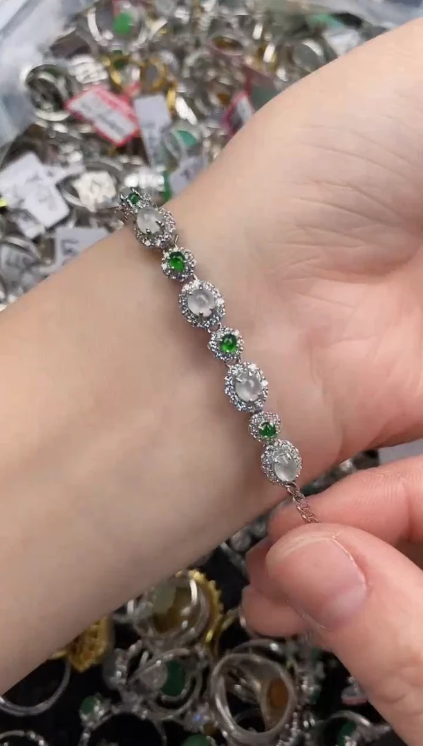 银S925镶嵌戒指翡翠888                 2