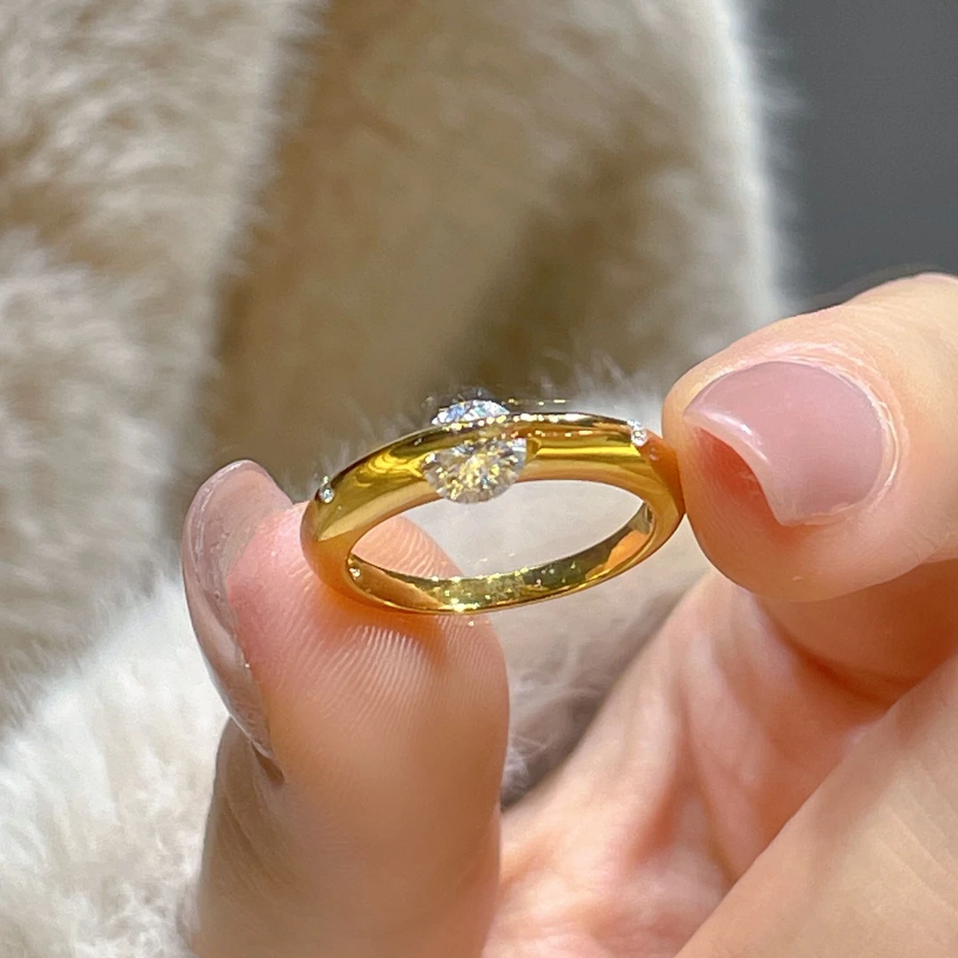 瑞诺黄金旋转挚爱戒指女款足金999指环轻奢小众生日礼物送女友