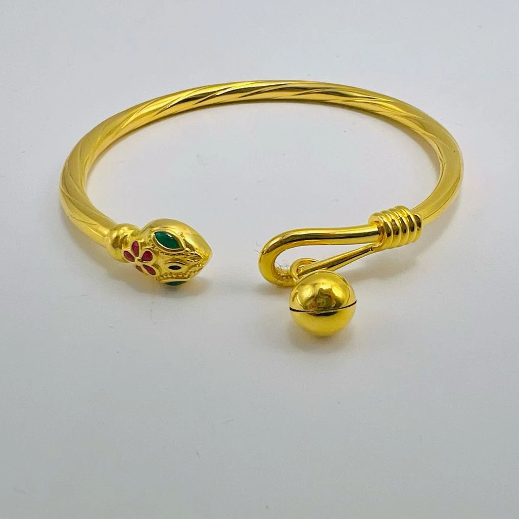 足银手镯 珐琅灵蛇吊铃手镯 时尚经典大气精美