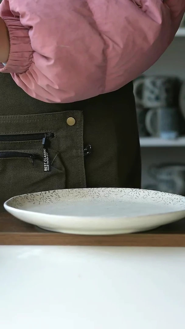 【闪购商品】陶瓷棕色繁花牛排盘28cm@4-2@