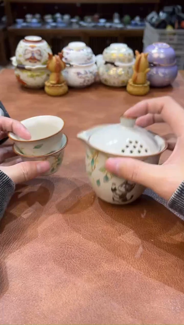 真的很便宜会开片的旅行茶具