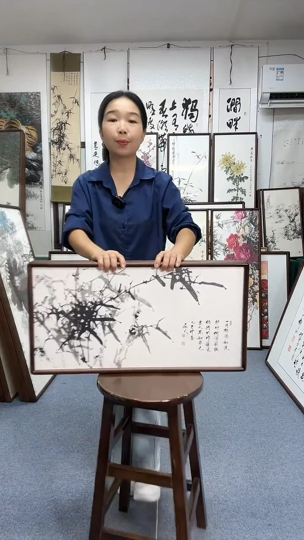 国画35*68实木画框京东包邮手绘