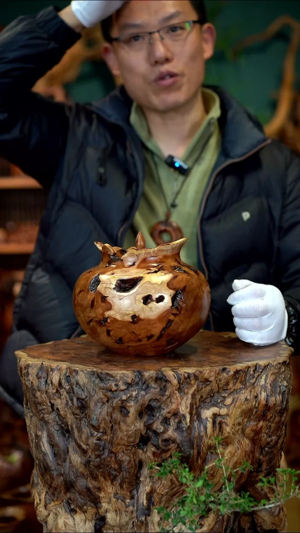 枣木雷击枣木茶叶罐