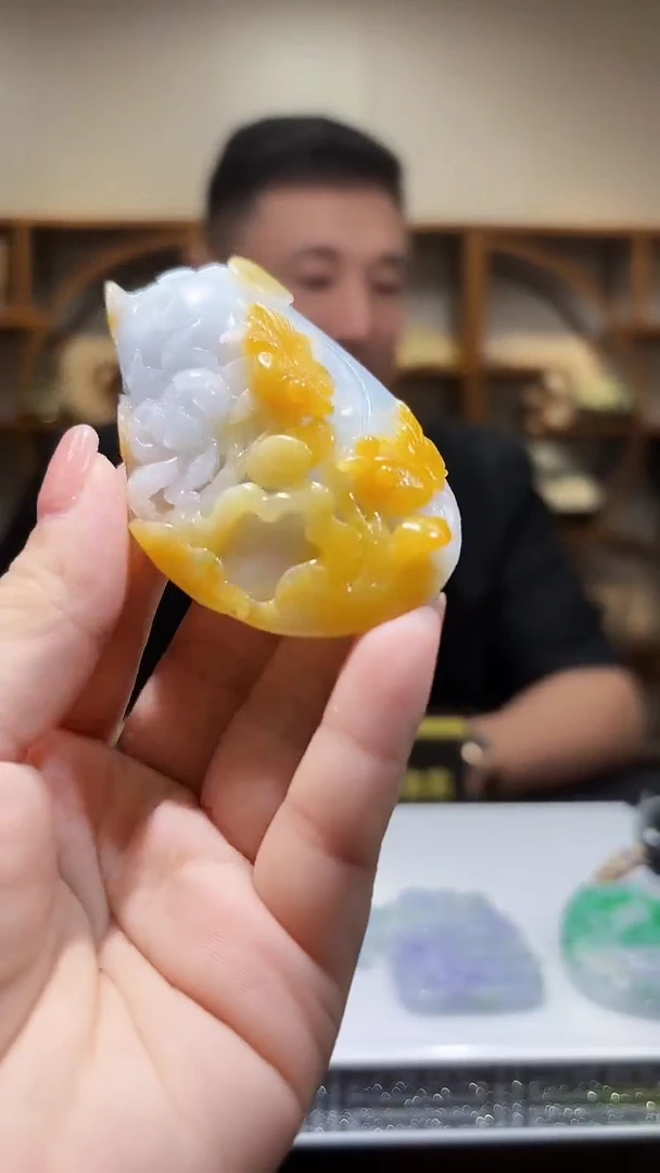 定制翡翠未镶嵌19/0704/C/发其一件/相濡以沫