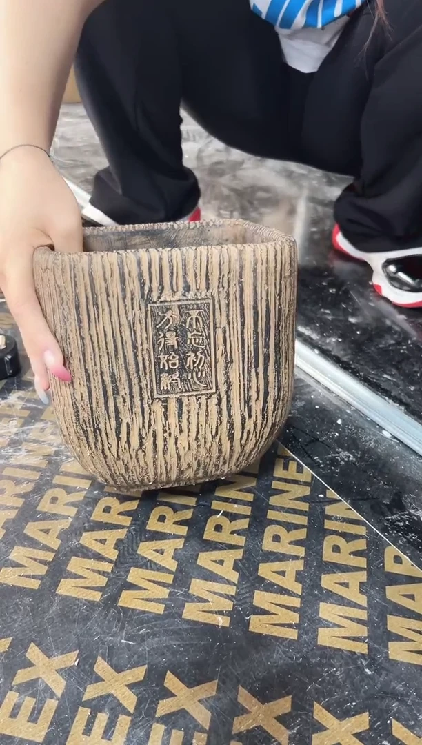 陶土丨不忘初心大方盆【已打孔】