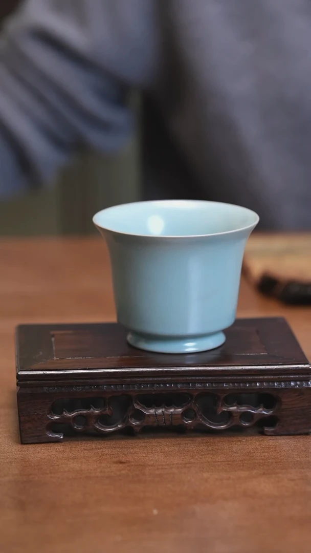 【闪购商品】Y宝丰宋官窑原产地汝瓷马蹄杯