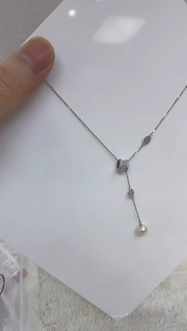 海水珍珠银S925镶嵌颈饰