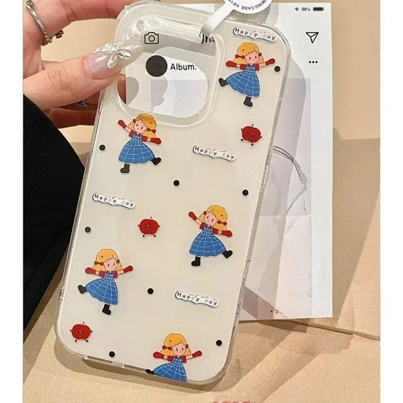 蓝格女孩适用苹果16手机壳iphone13promax软15小米vivo华为oppo套