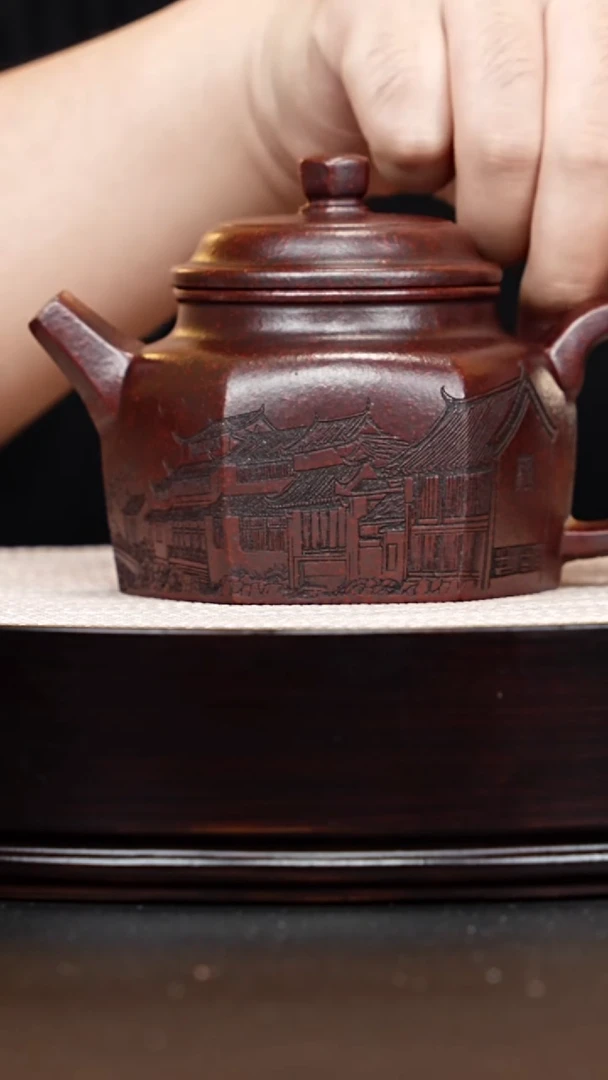 茶壶紫砂宜兴紫砂 江南德钟龙山古乌泥 周昌荣