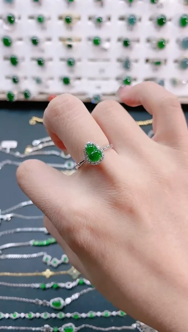 【闪购商品】翡翠戒指银S925镶嵌天然翡翠