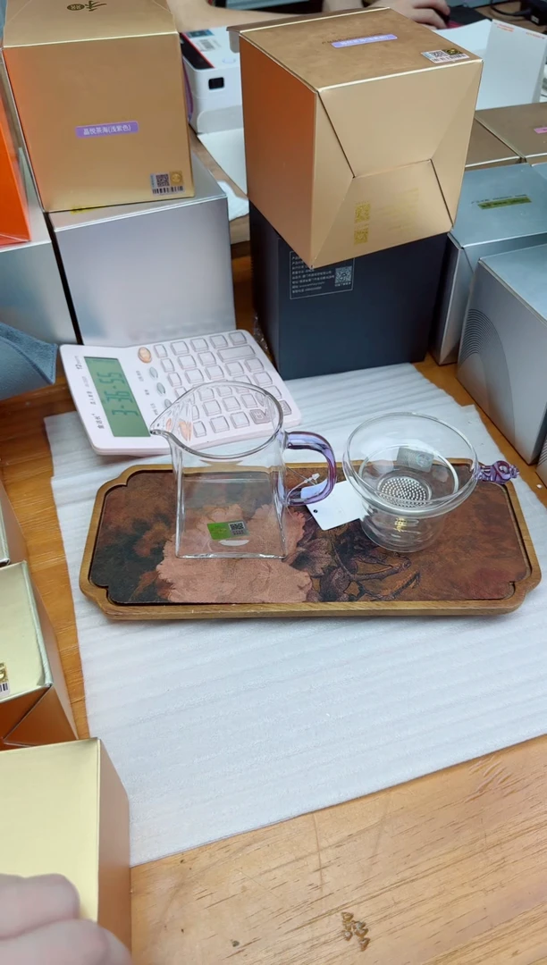 禾器粉金标瀚然浅紫+禾器奉珠茶漏浅紫