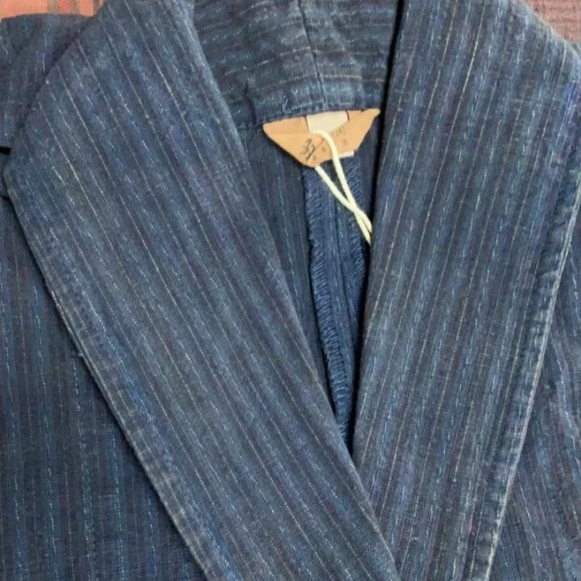 桑在云间 知秋一粒扣土布外套