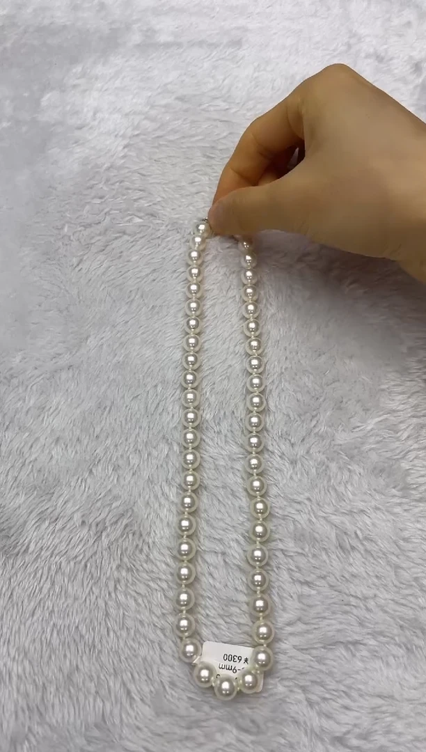 海水珍珠银S925镶嵌项链AK8.5-9mm