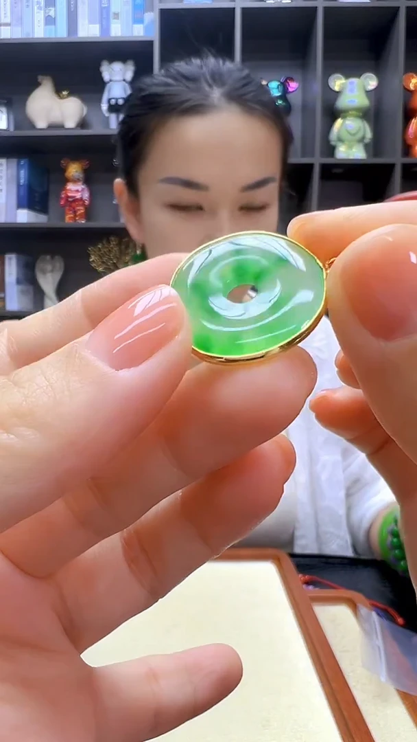 翡翠14K金镶嵌颈饰丹丹diy劲饰