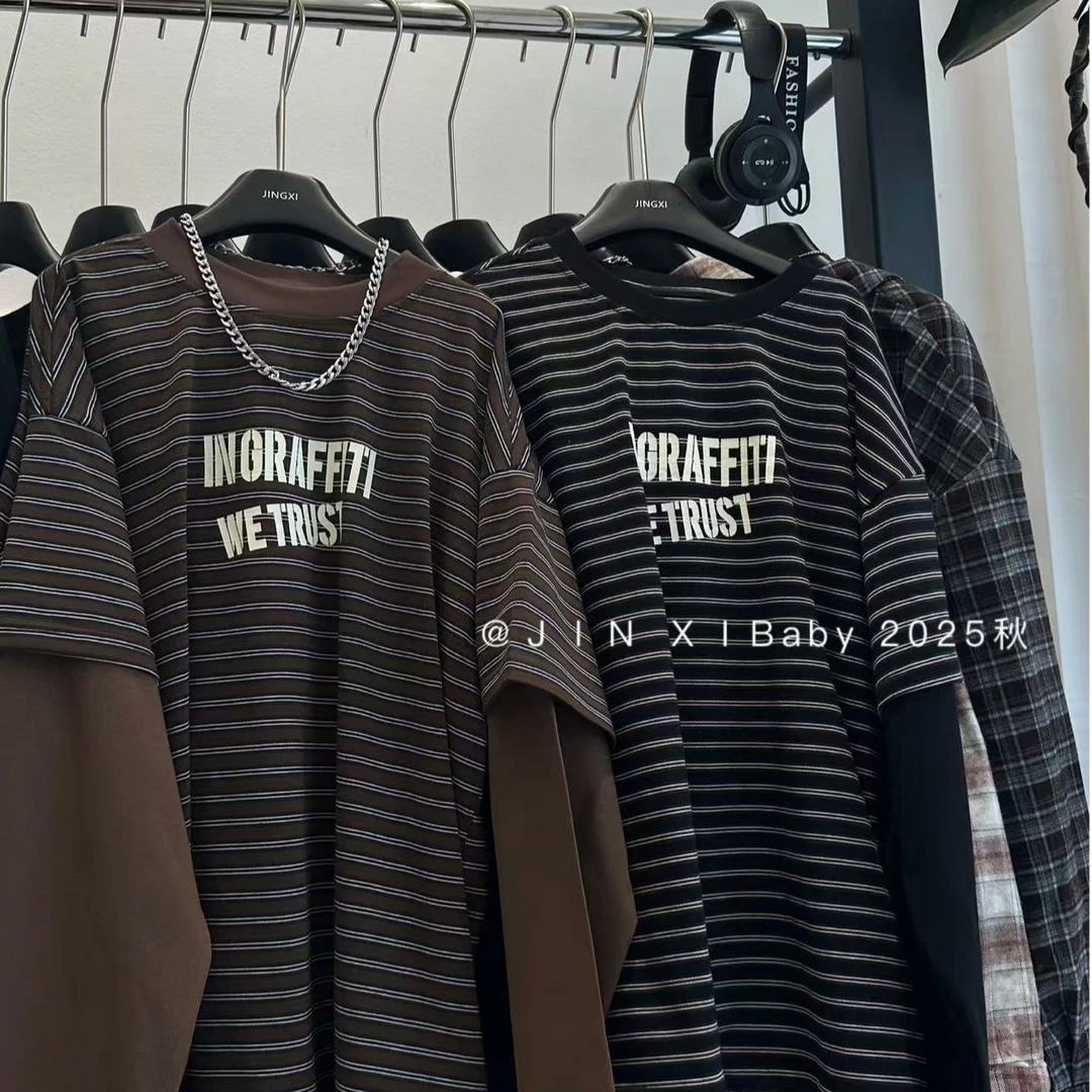 金 2025【Y】8月29日 儿童男童女童时尚黑色条纹T恤8062-