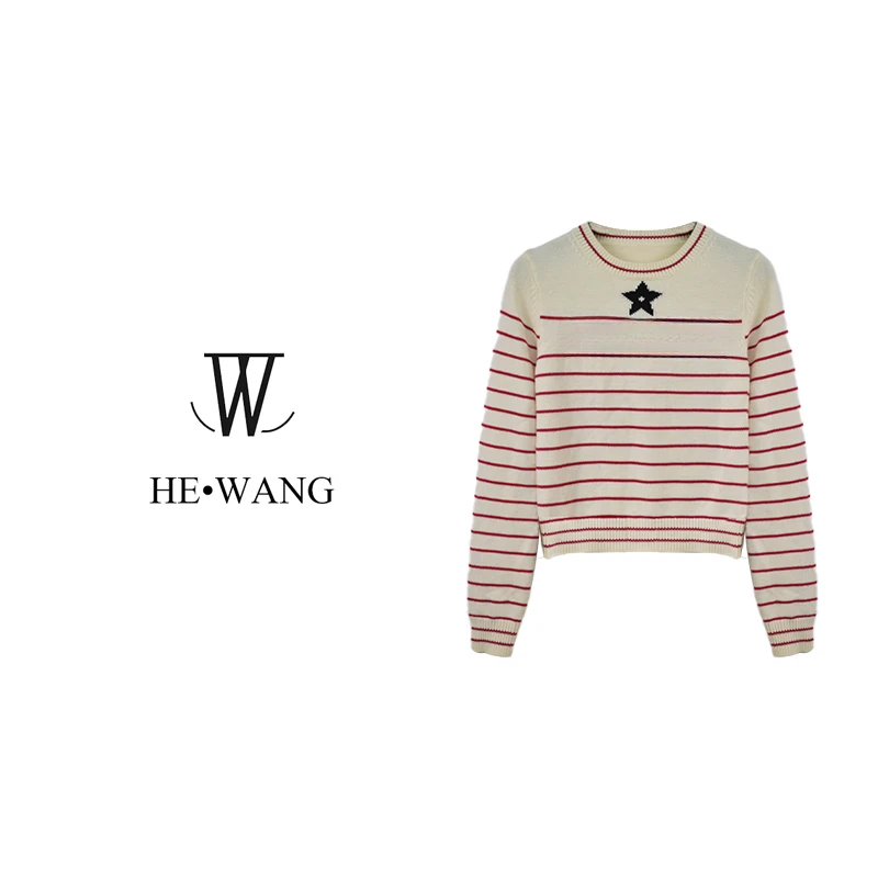 HW 轻奢名媛气质显瘦字母长袖针织衫-10053