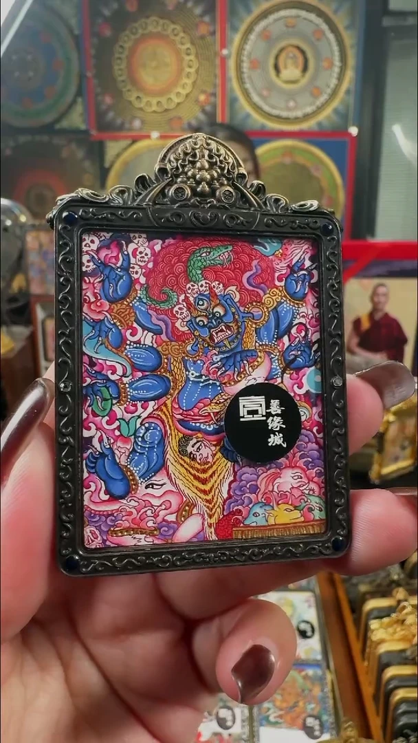 吊坠梵绘天集手绘唐卡黑六臂