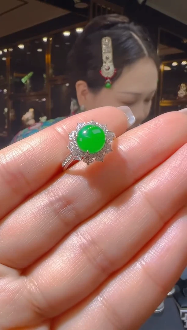 【闪购商品】翡翠戒指银S925镶嵌027 (多样性发货)