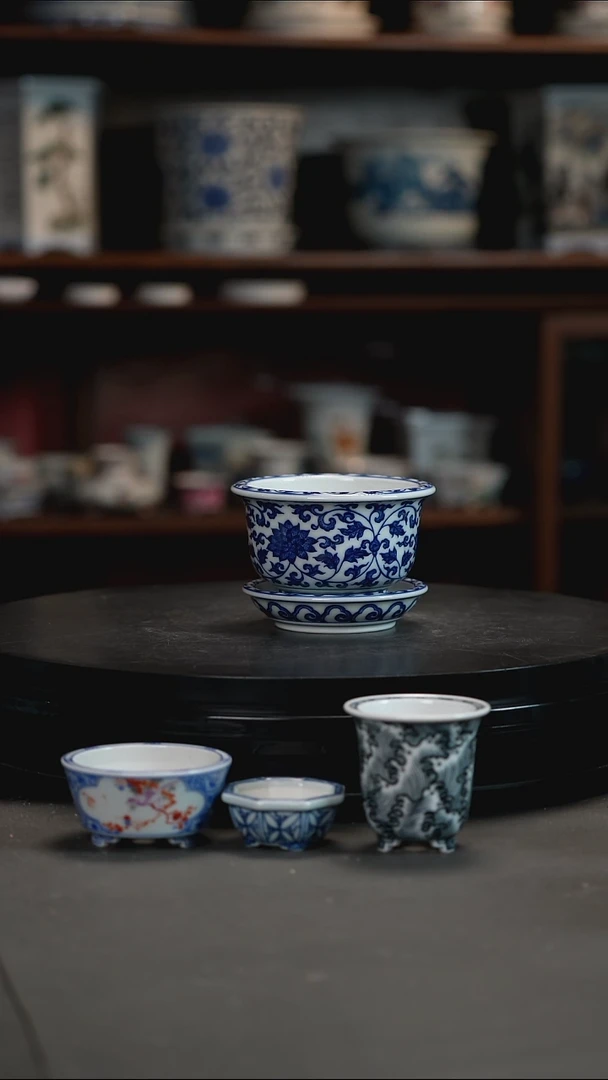 釉下青花手绘盆春****了釉下青花手绘盆 春*了