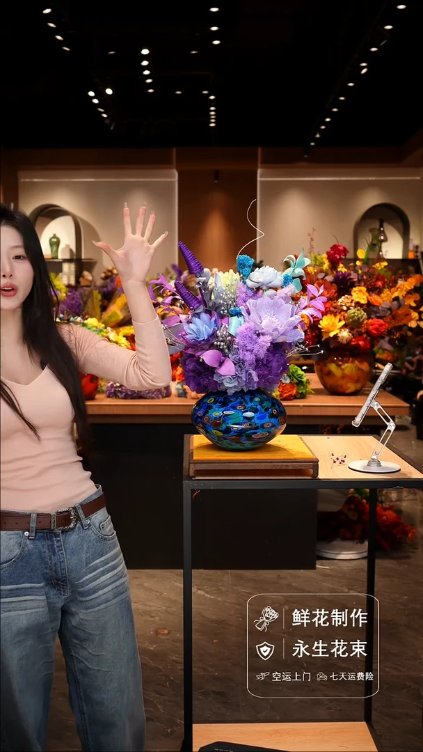 手工艺品琉璃手工花器花束空运包邮送货上门-以图片为准