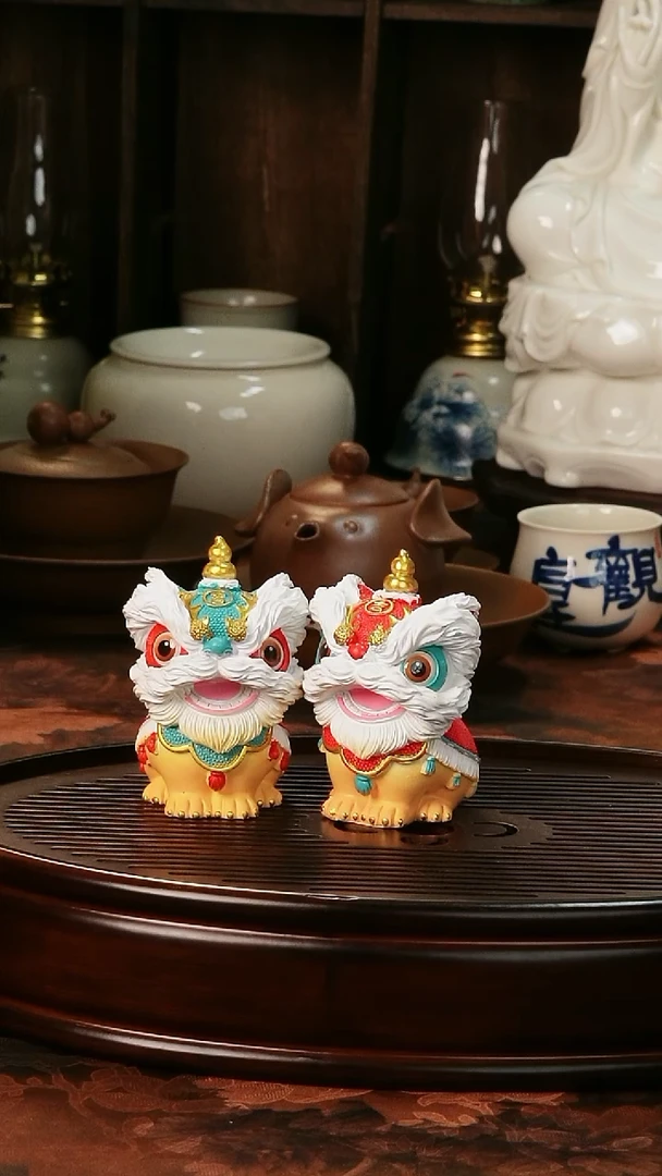 【闪购商品】树脂制品醒狮一对儿