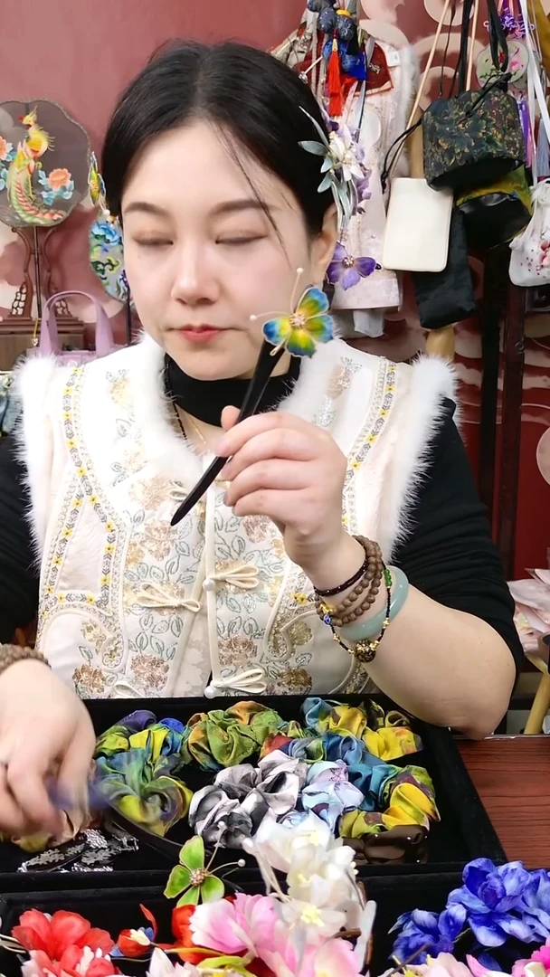 纯铜合金琉璃非遗绒花好美