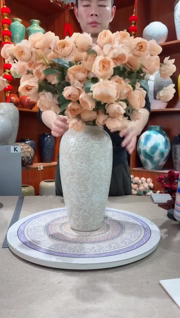 【闪购商品】瓶茶白 大号 精品陶瓷花瓶 无花