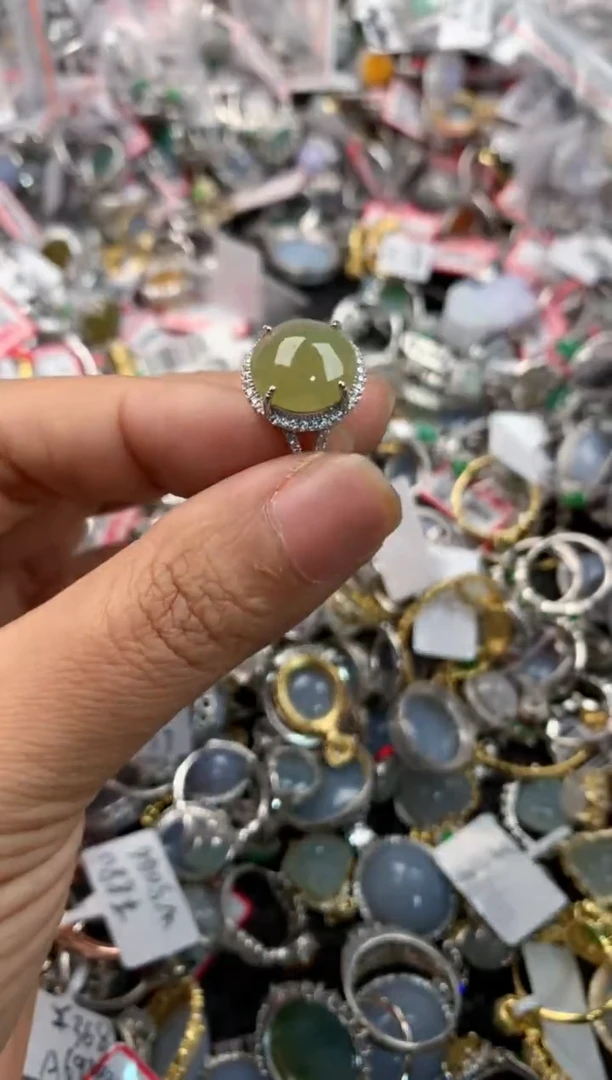 银S925镶嵌戒指翡翠4444-----10