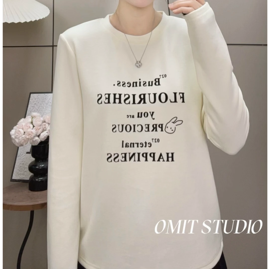 【兔子长袖】新款冬季双面绒加厚保暖正肩常规长袖