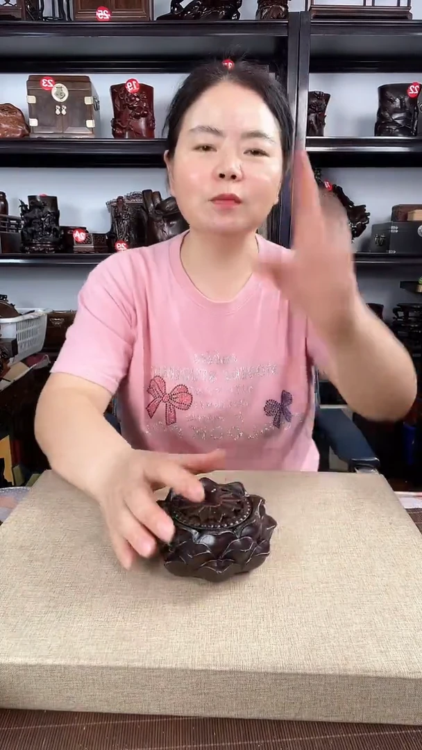 木莲花香炉老李红木工艺品