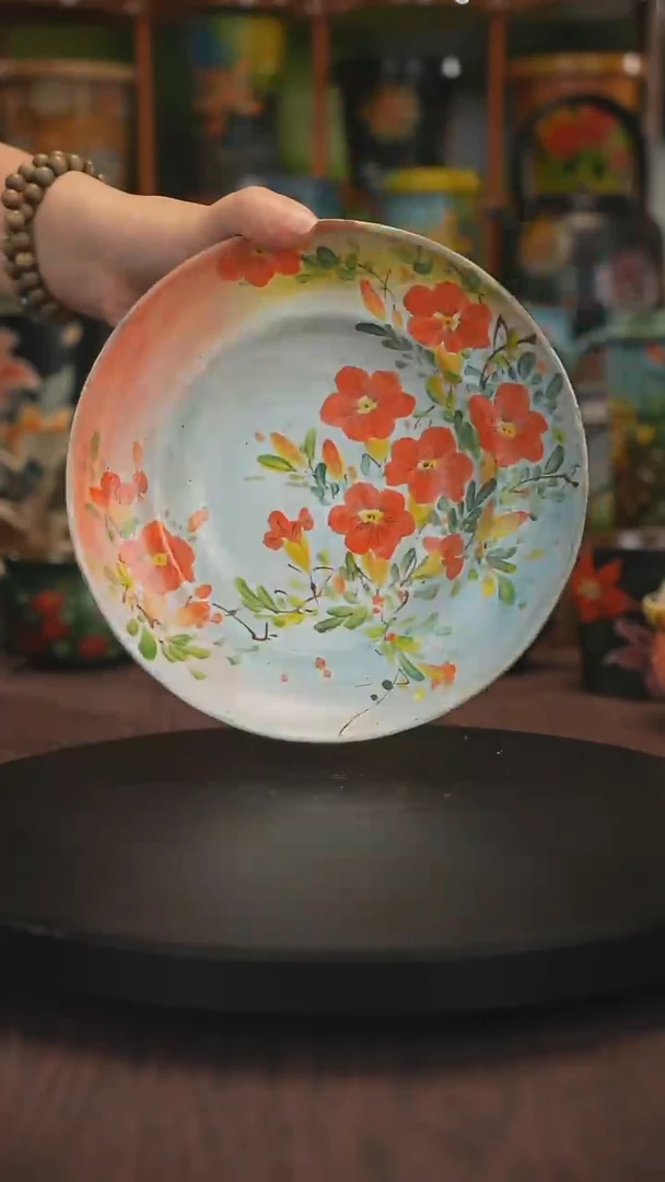 紫砂油画手绘釉下彩