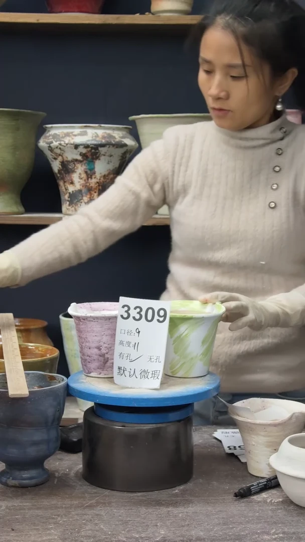 景德镇花盆默认微瑕3309