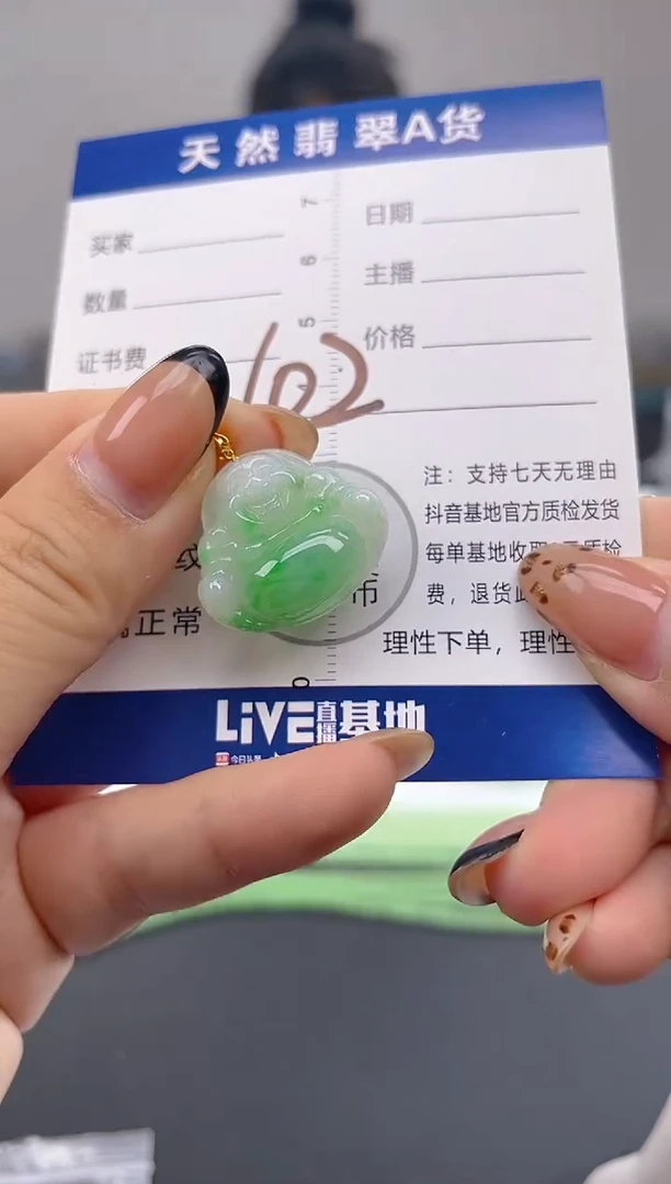 颈饰18K金镶嵌翡翠天然A货缅甸翡翠