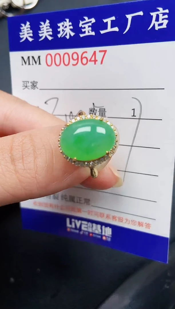 翡翠银S925镶嵌颈饰9647