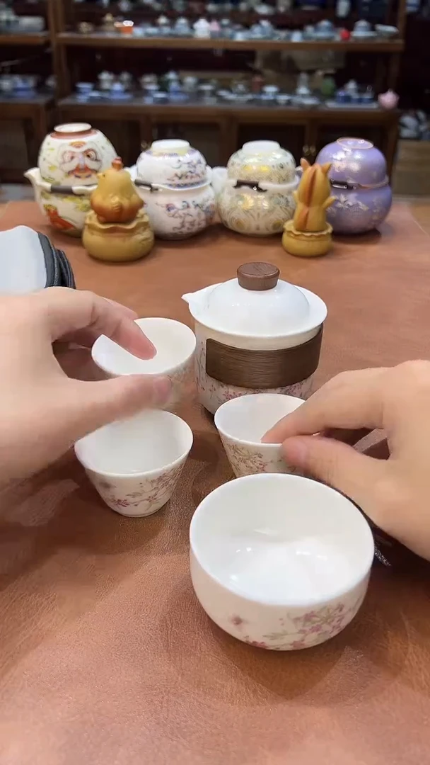 真的很便宜会开片的旅行茶具