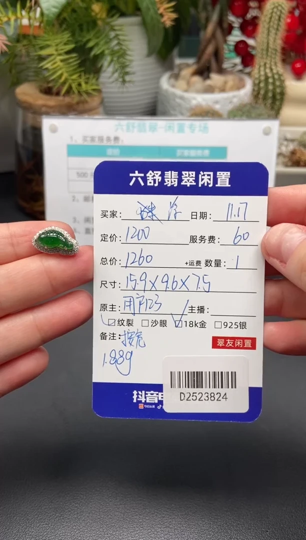 颈饰18K金镶嵌翡翠浮*D2523824