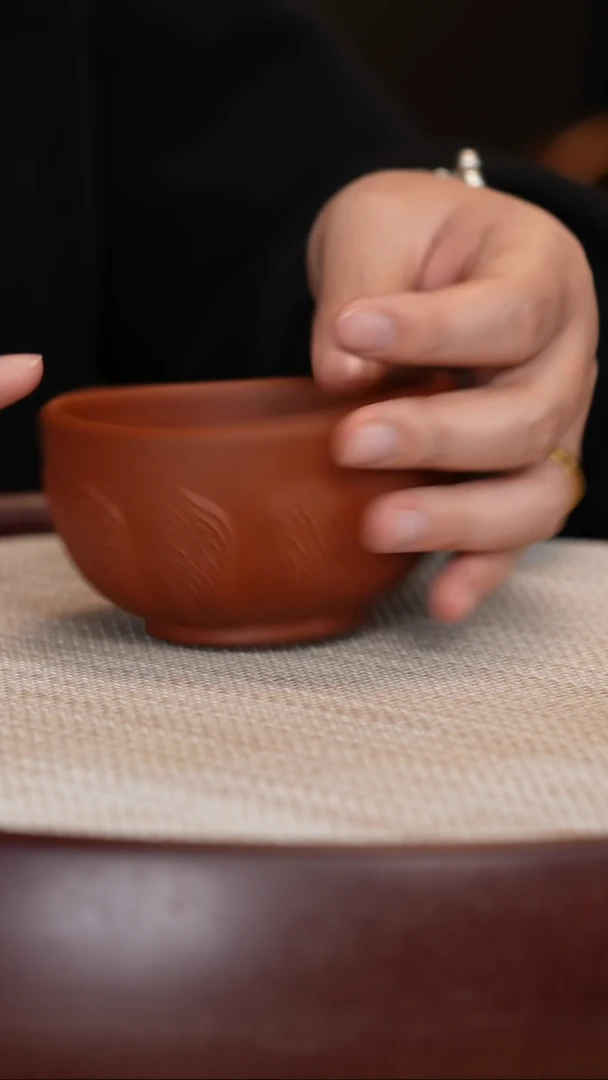 【闪购商品】紫砂茶壶朱泥禅莲主人杯