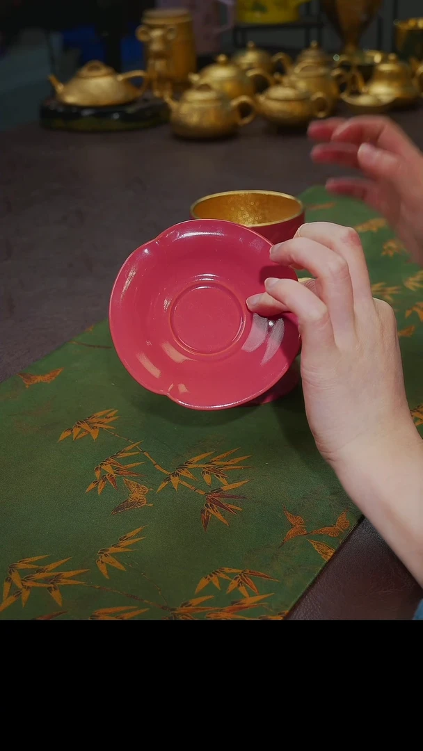 杯【宜景窑冰梅粉系列】杯碟