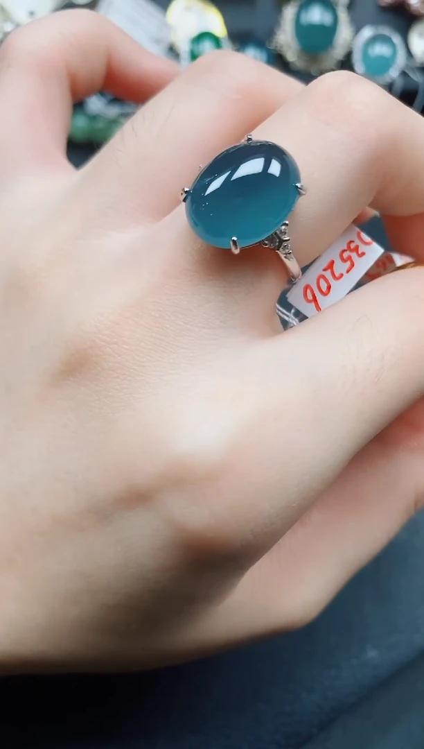 银S925镶嵌戒指翡翠翡翠