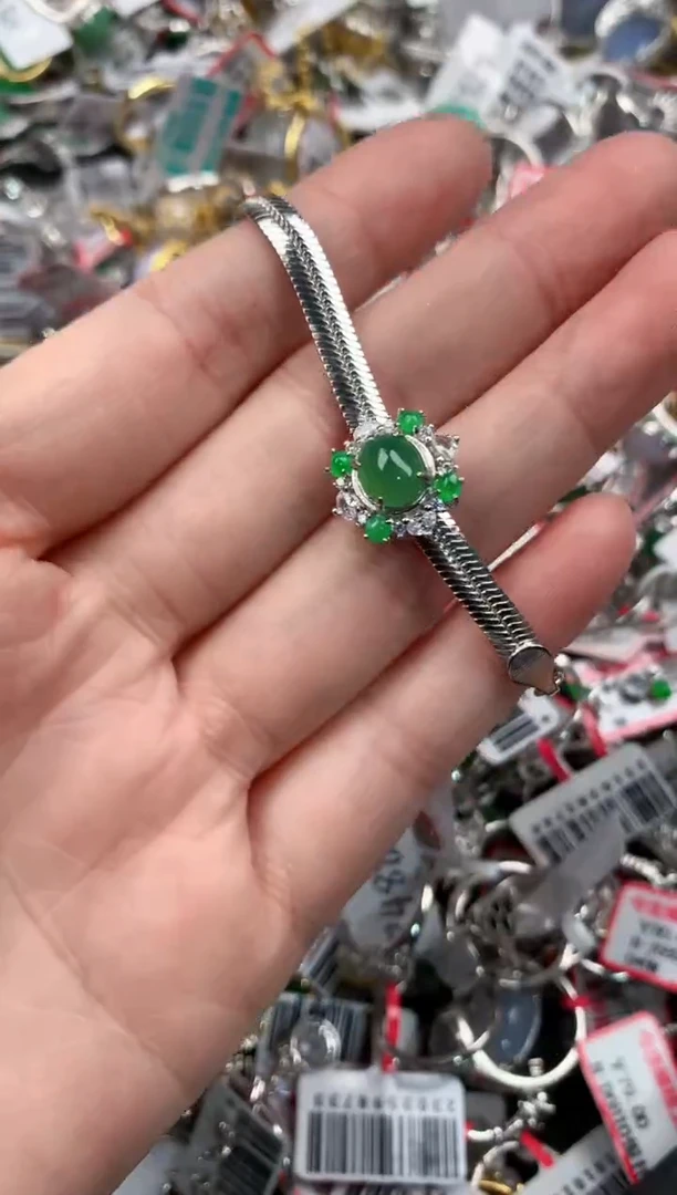 银S925镶嵌戒指翡翠12-12-12  7