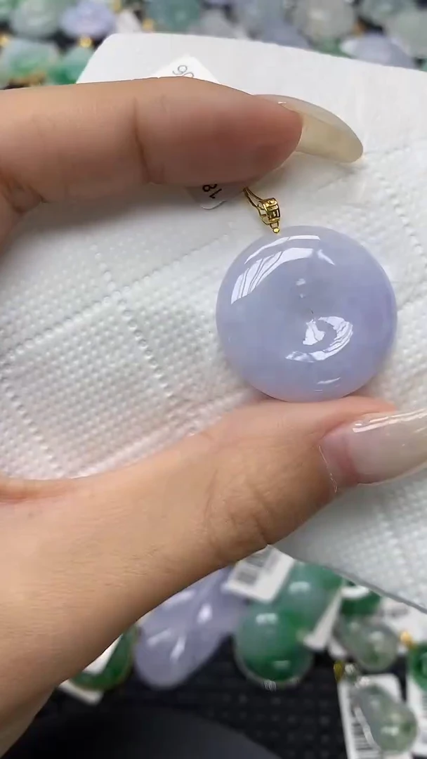 颈饰18K金镶嵌翡翠11111111111