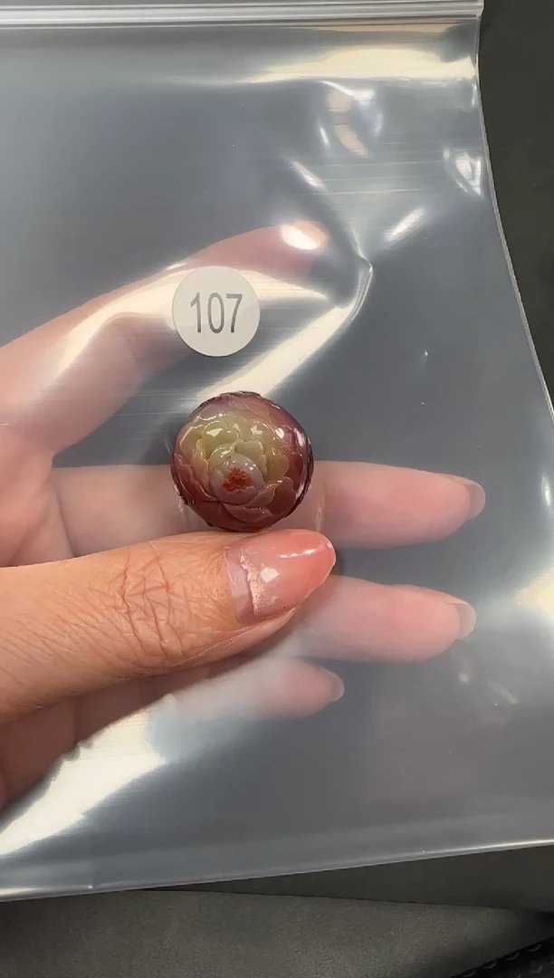 未镶嵌玛瑙/玉髓珠宝半成品甄*米原矿无优化无胶裂凤穿牡丹