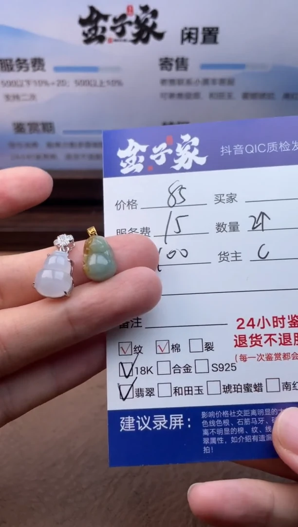 翡翠18K金镶嵌颈饰545371130