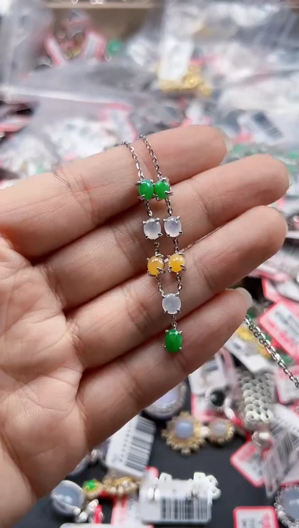 银S925镶嵌戒指翡翠天然A货缅甸翡翠