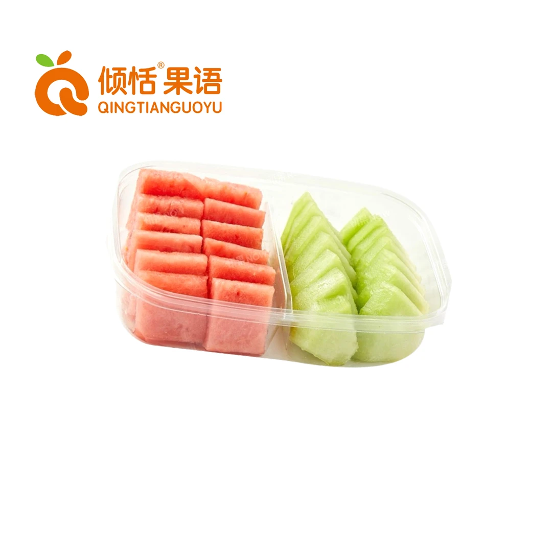 果切（双拼）现切麒麟瓜拼绿甜瓜一盒（约350克）